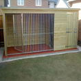 Load image into Gallery viewer, Chesterfield kennel front elevation showing timber construction