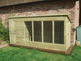 Load image into Gallery viewer, wooden dog kennel and run
