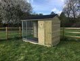 Load image into Gallery viewer, Wymbury Wooden Dog Kennel And Run 8ft (wide) x 5ft (depth) x 6'9ft (apex)

