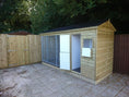 Load image into Gallery viewer, Windermere Wooden Dog Kennel And Run 12ft (wide) x 5ft (depth) x 6'6ft (apex)
