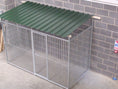 Load image into Gallery viewer, 3 sided galvanised bar dog pen with roof