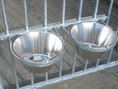 Load image into Gallery viewer, stainless steel double dog bowl and holder