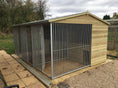 Load image into Gallery viewer, Betley 2 Block Wooden Dog Kennel And Run 10ft (wide) x 10'6ft (depth) x 7'3ft (apex)
