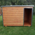 Load image into Gallery viewer, Heavy duty wooden dog cabin with 16mm timber construction in garden setting
