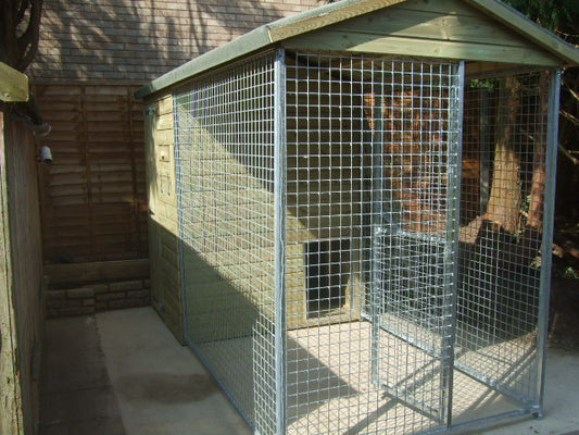 Faddiley Wooden Dog Kennel And Run 12ft (wide) x 5ft (depth) x 6'9ft (apex)