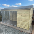Load image into Gallery viewer, wooden dog kennel and run with dog box 12 x 5