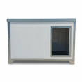 Load image into Gallery viewer, Front angle view of insulated dog cabin highlighting entrance and weatherproof design