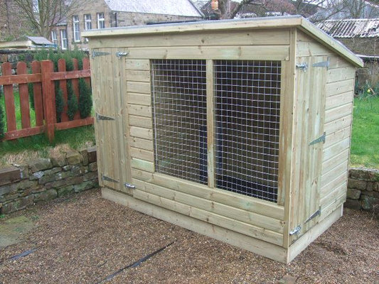 ASTON WOODEN DOG KENNEL AND RUN  8ft (wide) x 5ft (depth) x 5'7ft (high)