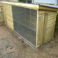 Load image into Gallery viewer, Ettiley wooden dog kennel and run, size 10x6 feet, made from pressure-treated timber with galvanised steel panels