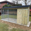 Load image into Gallery viewer, Faddiley apex wooden dog kennel showing full structure, premium outdoor dog housing