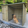 Load image into Gallery viewer, Ettiley Wooden Dog Kennel with Dog