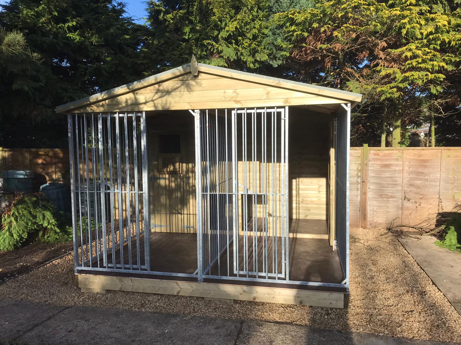 Spring OFFER Wymbury Double Front Entry 2 Bay Dog Kennel  10ft (Wide) x 10'6 (Deep) x 7'2ft (apex)