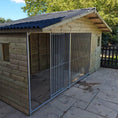 Load image into Gallery viewer, A close-up shot of the apex roof on dog kennel, highlighting its weatherproof design and ability to shed rain.