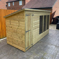 Load image into Gallery viewer, Aston wooden dog kennel and run with separate exercise area, heavy-duty construction