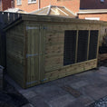 Load image into Gallery viewer, Aston Wooden Dog Kennel & Run 8ft x 5ft – Pent Roof, Medium Height