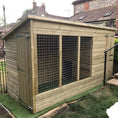 Load image into Gallery viewer, Aston Wooden Dog Kennel & Run 8ft x 5ft – Pent Roof, Medium Height