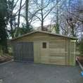 Load image into Gallery viewer, 17 x 5 x 6'6 Elworth Apex Wooden Dog Kennel And Run With Storage Shed