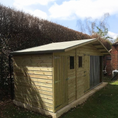 Load image into Gallery viewer, 17 x6 x 6'6 Elworth Apex Wooden Dog Kennel And Run With Storage Shed
