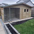 Load image into Gallery viewer, 15 x 6 x 6'6 Elworth Apex Wooden Dog Kennel And Run With Storage Shed