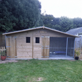 Load image into Gallery viewer, 17 x 6 x 6'6 Elworth Apex Wooden Dog Kennel And Run With Storage Shed