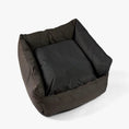 Load image into Gallery viewer, Large dog resting in Trojan Cosy Dog Bed — waterproof raised-sided box bed for kennels