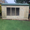 Load image into Gallery viewer, Outdoor Dog Kennel & Run. The pressure-treated timber kennel features a classic apex roof and is covered by a 15-year anti-rot guarantee, ideal for use with dogs or rabbits.