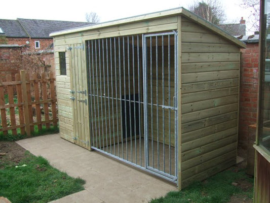 Stapeley Wooden Dog Kennel And Run 10'6ft (wide) x 5ft (deep) x 6'6ft (high)