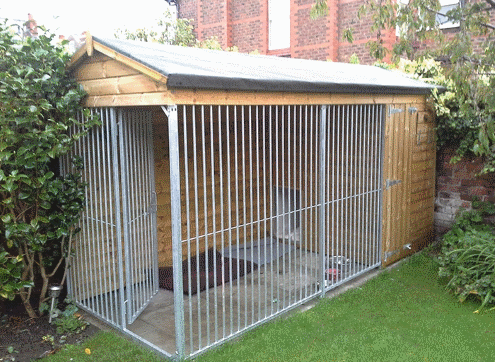 Windermere Wooden Dog Kennel And Run 14ft (wide) x 5ft (depth) x 6'6ft (apex)