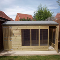 Load image into Gallery viewer, Outdoor Dog Kennel & Run. The pressure-treated timber kennel features a classic apex roof and is covered by a 15-year anti-rot guarantee, ideal for use with dogs or rabbits.