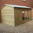 Load image into Gallery viewer, Outdoor Dog Kennel & Run. The pressure-treated timber kennel features a classic apex roof and is covered by a 15-year anti-rot guarantee, ideal for use with dogs or rabbits.