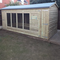 Load image into Gallery viewer, Outdoor Dog Kennel & Run. The pressure-treated timber kennel features a classic apex roof and is covered by a 15-year anti-rot guarantee, ideal for use with dogs or rabbits.