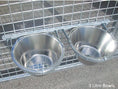 Load image into Gallery viewer, stainless steel double dog bowls and holder