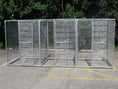 Load image into Gallery viewer, galvanised mesh dog pen without roof 3 bay