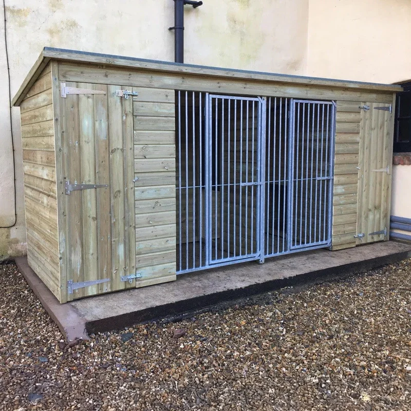 Bunbury 2-Bay Wooden Dog Kennels & Runs