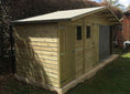 Load image into Gallery viewer, Elworth Wooden Dog Kennel And Run With Storage Shed 15ft (wide) x 4ft (depth) x 6'6ft (apex)
