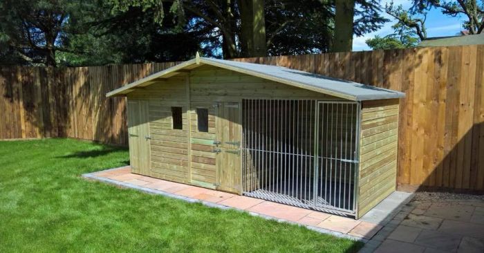 Elworth Wooden Dog Kennel And Run With Storage Shed 15ft (wide) x 6ft (depth) x 6'6ft (apex)