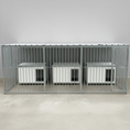 Load image into Gallery viewer, 3-bay galvanised dog pen with three cabins
