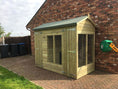Load image into Gallery viewer, Winterley Wooden Dog Kennel And Run 14ft (wide) x 4ft (depth) x 6'6ft (apex)

