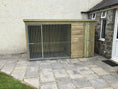 Load image into Gallery viewer, Chesterfield Wooden Dog Kennel And Run 14ft (wide) x 4ft (depth) x 5'11ft (high)
