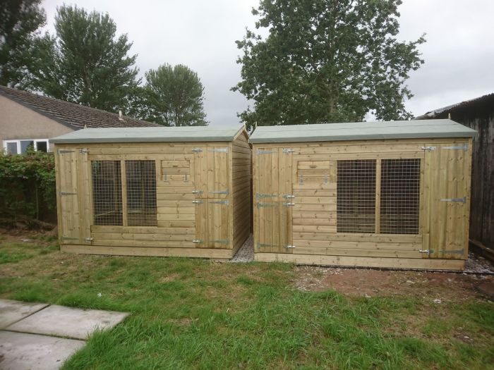 Winterley Wooden Dog Kennel And Run 10ft (wide) x 4ft (depth) x 6'6ft (apex)