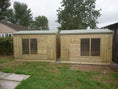 Load image into Gallery viewer, Winterley Wooden Dog Kennel And Run 8ft (wide) x 5ft (depth) x 6'6ft (apex)
