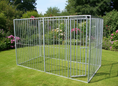 Load image into Gallery viewer, 4-Sided Bar Pro Galvanised Dog Pen in Garden Setting
