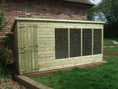 Load image into Gallery viewer, ASTON WOODEN DOG KENNEL AND RUN 14ft (wide) x 4ft (depth) x 5'7ft (high)
