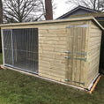 Load image into Gallery viewer, Chesterfield Wooden Dog Kennel And Run 10'6ft (wide) x 5ft (depth) x 5'11ft (high)
