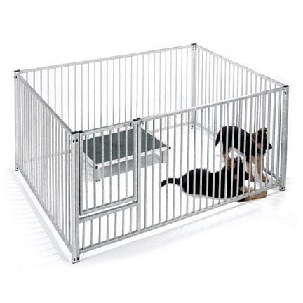 Heavy duty galvanised steel puppy pen, modular enclosure with rust-resistant construction