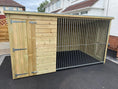 Load image into Gallery viewer, Ettiley Wooden Dog Kennel And Run (wide) x 5ft (depth) x 5'7ft (high)
