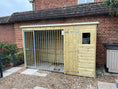 Load image into Gallery viewer, Stapeley Wooden Dog Kennel And Run 8ft (wide) x 4ft (deep) x 6'6ft (high)
