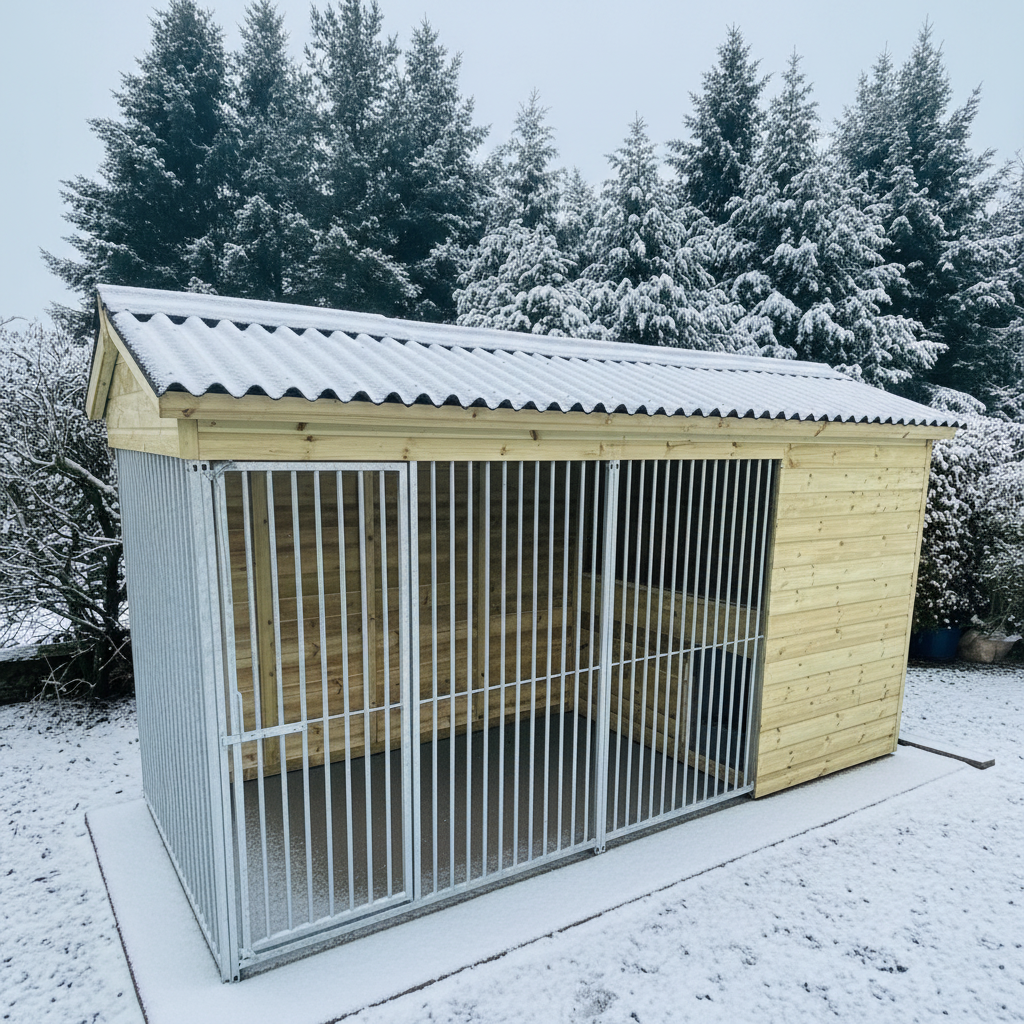 Buxton Dog  Kennel Winter Setting