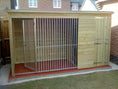 Load image into Gallery viewer, Chesterfield Wooden Dog Kennel And Run 14ft (wide) x 6ft (depth) x 5'11ft (high)
