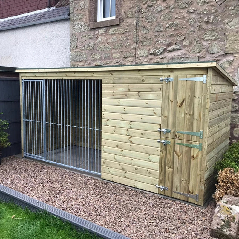 Chesterfield dog kennel featuring weatherproof construction and lockable door
